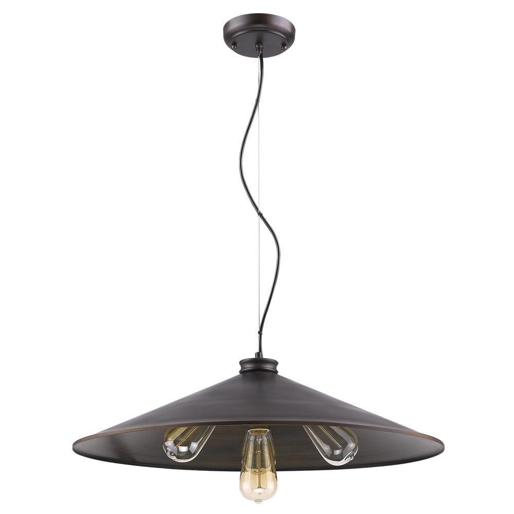 Alcove Classic 4-Light Globe Pendant in Oil-Rubbed Bronze with Brass Interior