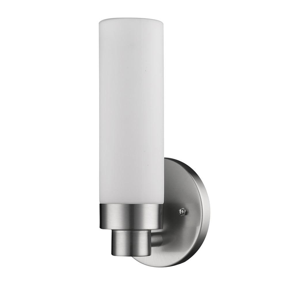 Satin Nickel Cylinder Dimmable Wall Sconce