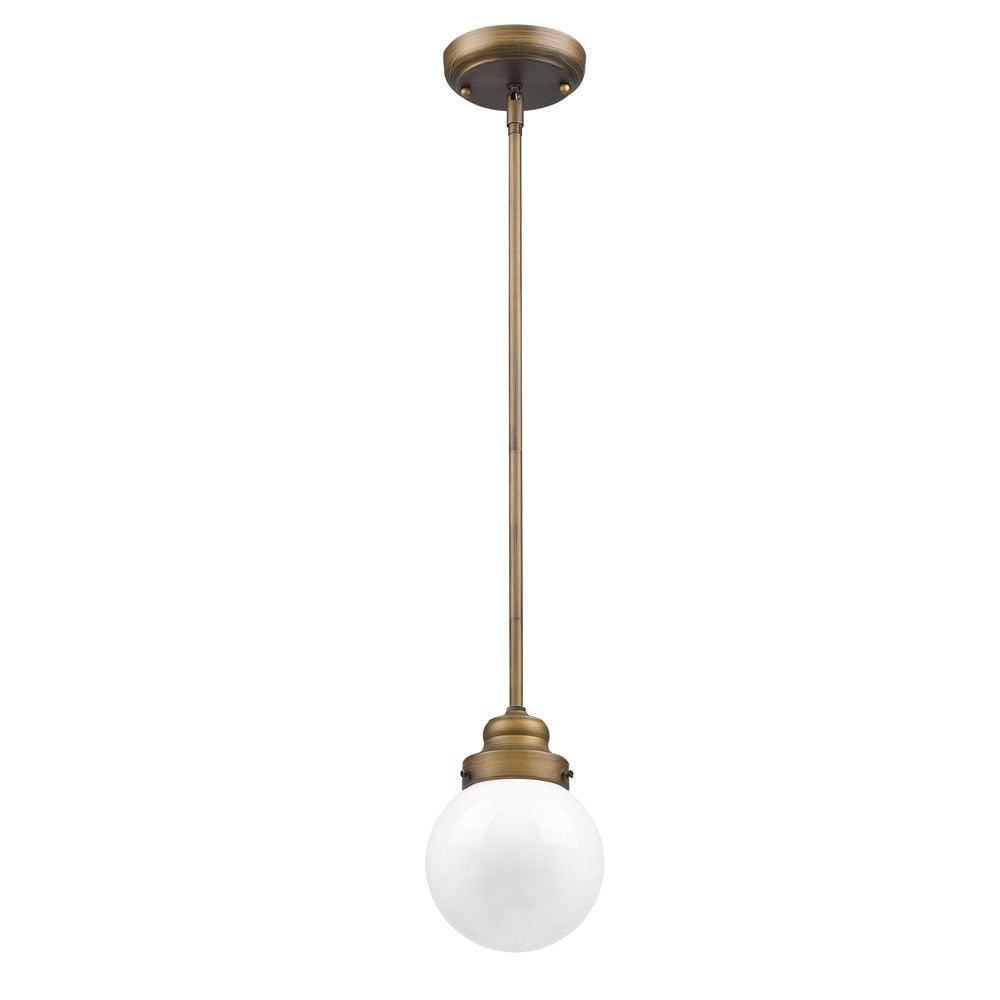 Portsmith Polished Nickel 6" Globe Pendant Light with Opal Glass