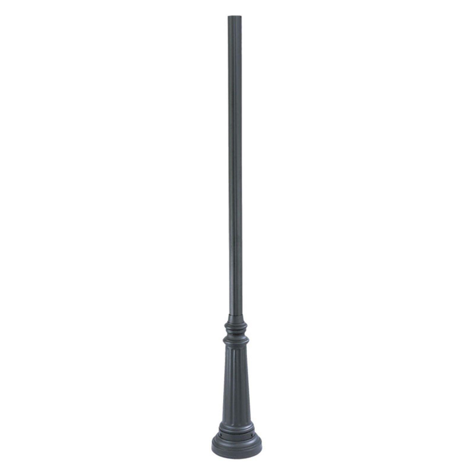 Classic 8' Fluted Cast Aluminum Outdoor Light Post - Matte Black