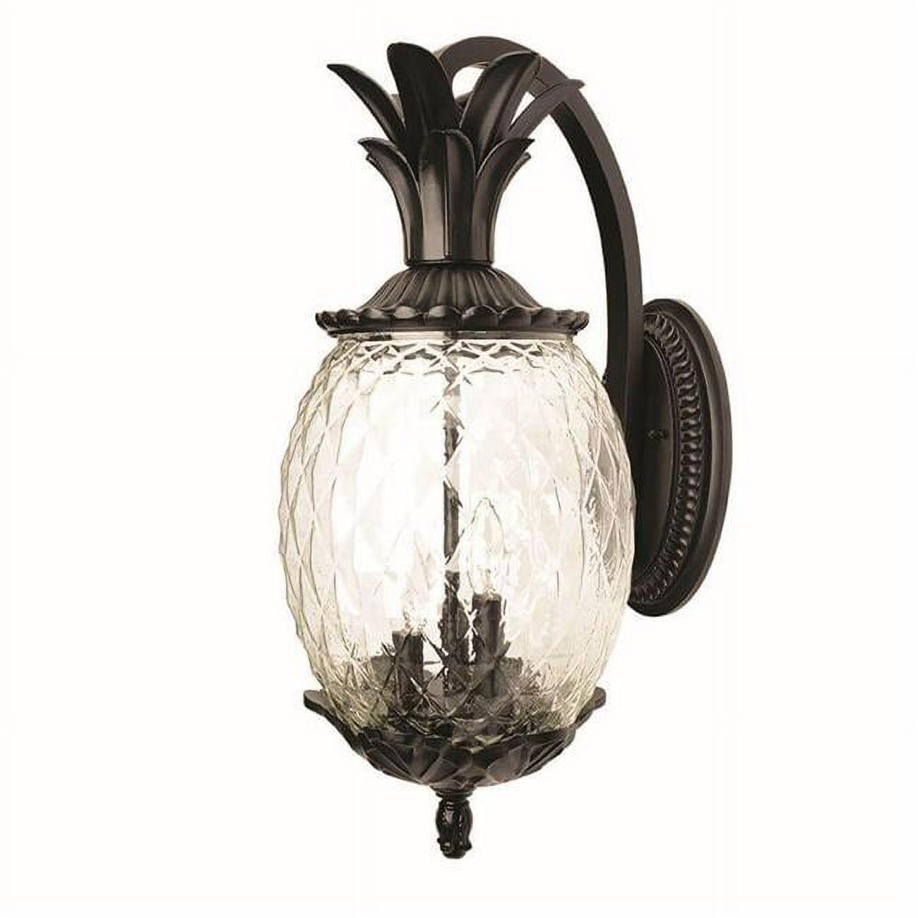 Lanai Black Coral Aluminum Pineapple Outdoor Hanging Lantern