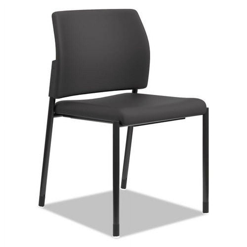 ErgoFlex Black Fabric and Metal Stackable Swivel Side Chair