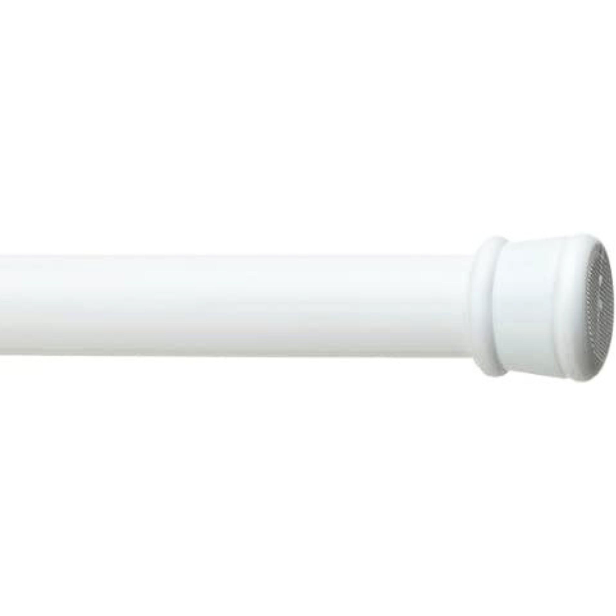 Achim Adjustable White Shower Curtain Rod - 1" Diameter, Adjustable 41-76 Inches