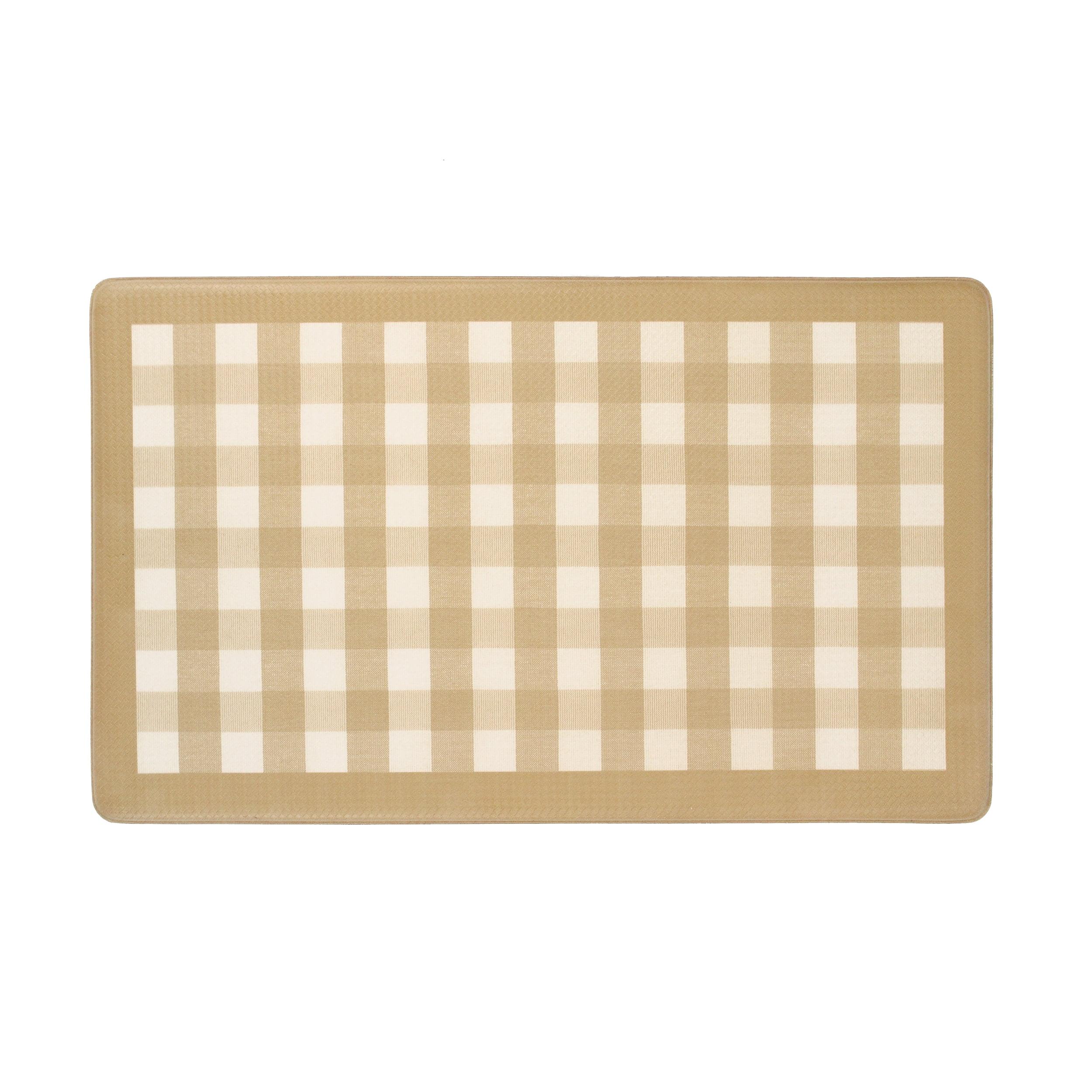 Taupe Buffalo Check Anti-Fatigue Mat with Eco-PVC Foam