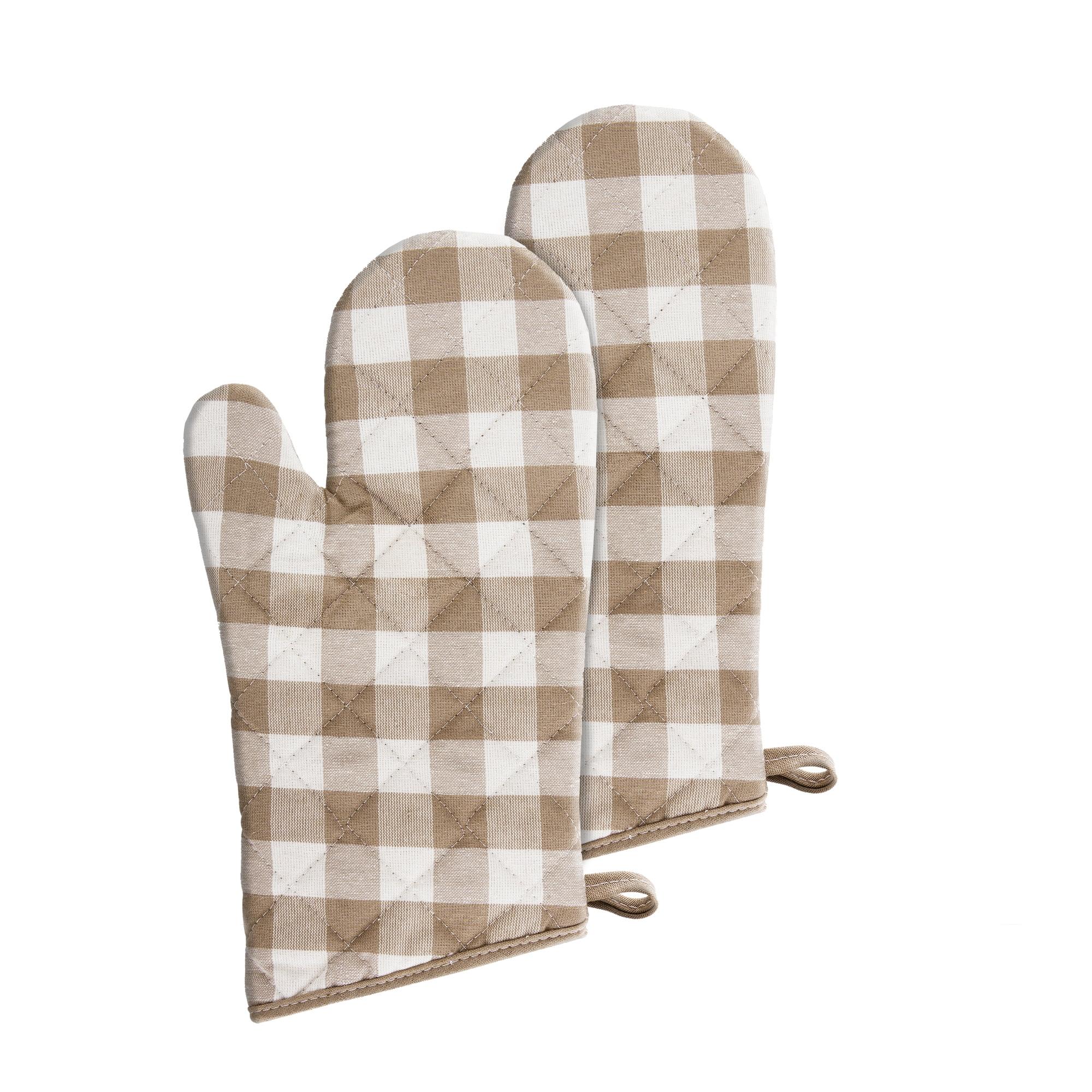 Live Life Products Checkered Polyester Oven Mitt Set