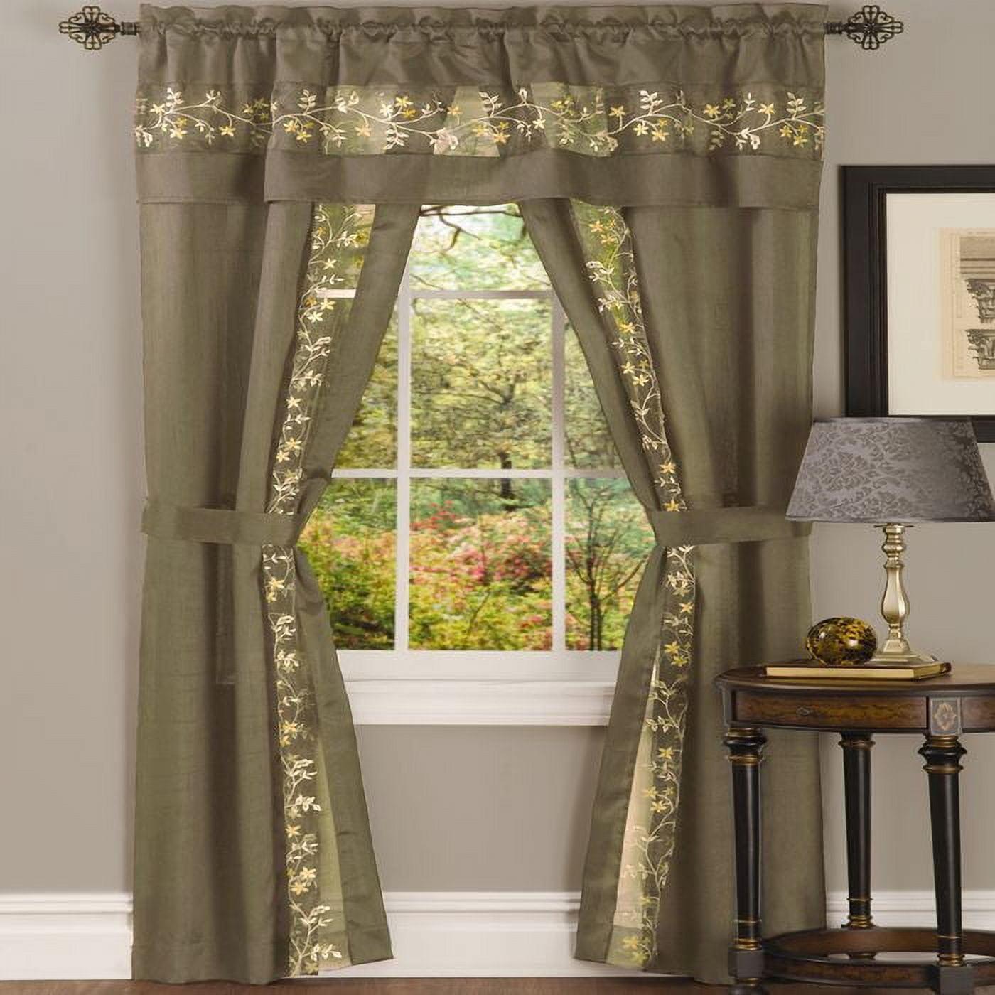 Achim Fairfield Five Piece Window Curtain Set, Rod Pocket, Polyester