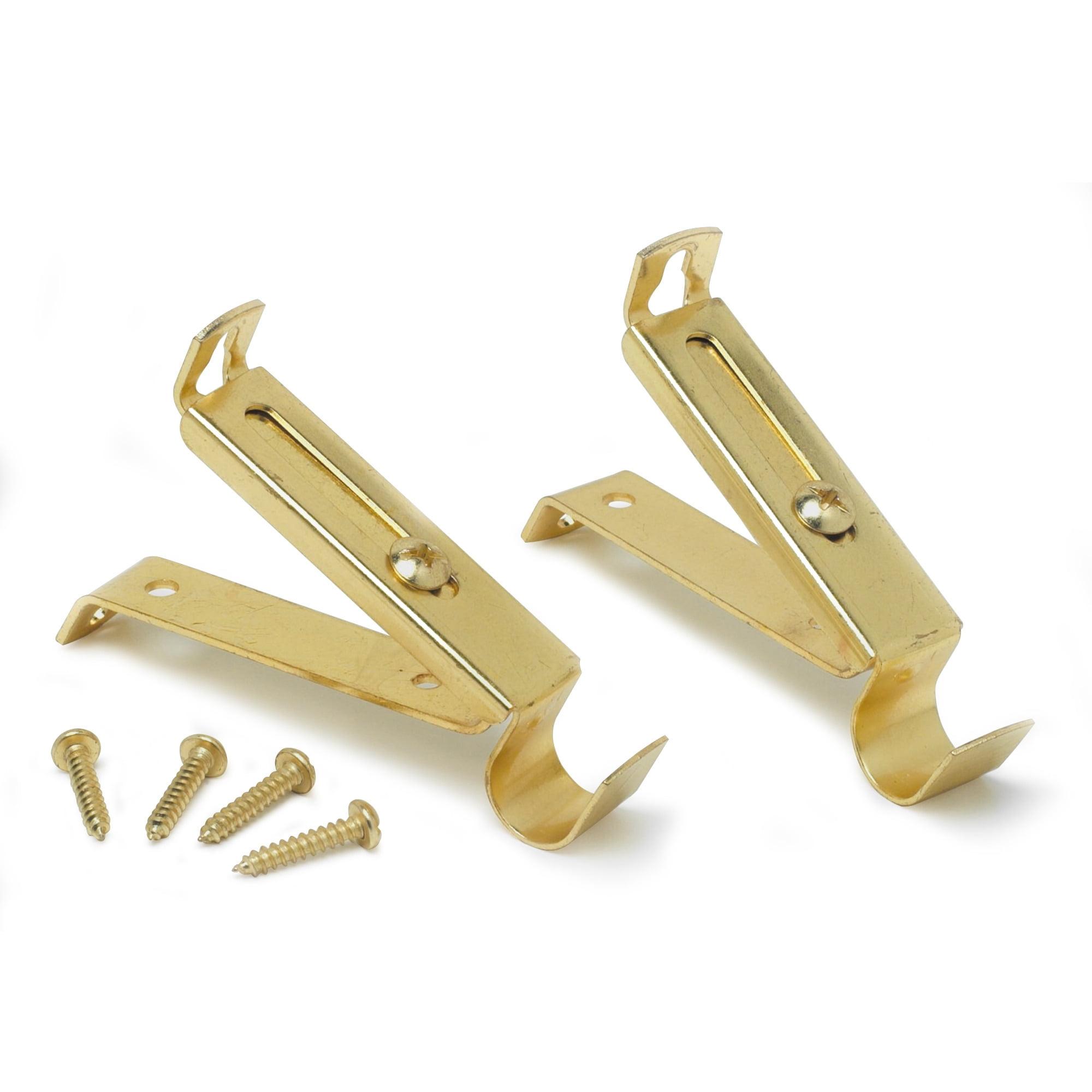 Gold Adjustable Double Bypass Cafe Rod Brackets