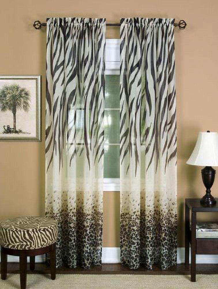 Ben&Jonah PrimeHome Collection Safari Window Curtain Panel - 50x63 - Brown/Multi