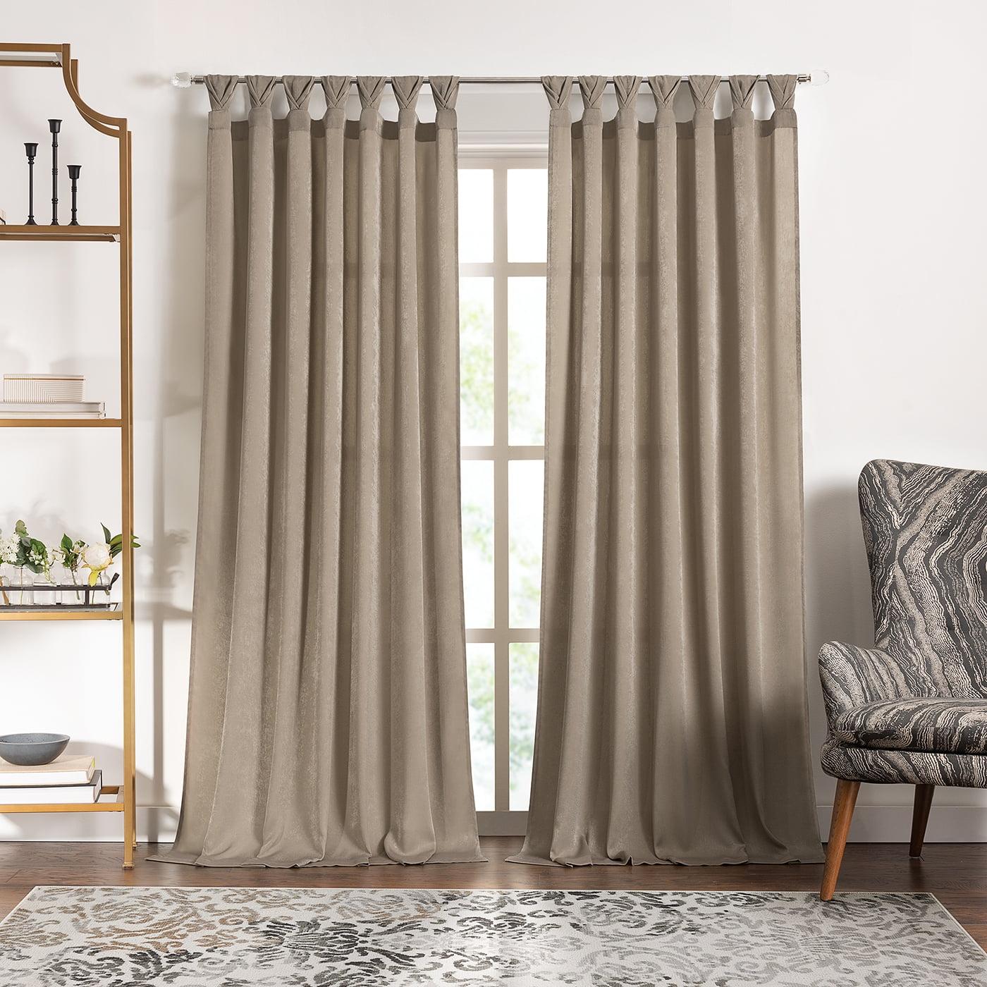 Achim Home Furnishing: Peri Window Curtain Panels with Tulip Tab Top, Taupe, 52" x 84"