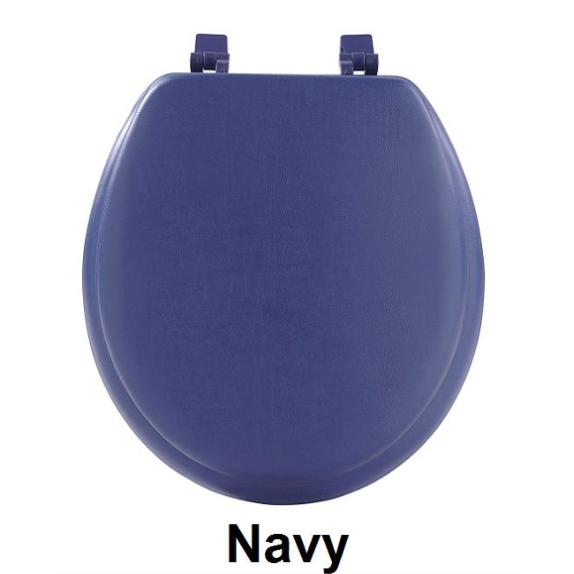 Navy Vinyl Soft Padded 17 Inch Toilet Seat