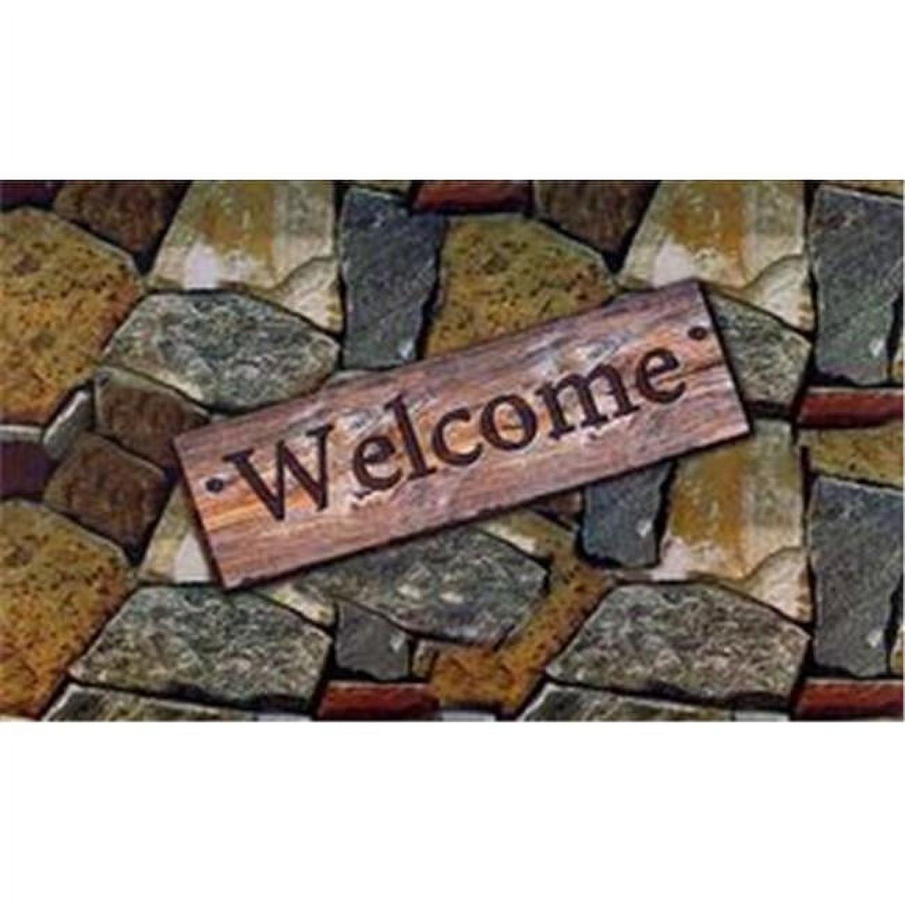 Welcome Quarry Stones 18x30 Outdoor Rubber Entrance Mat