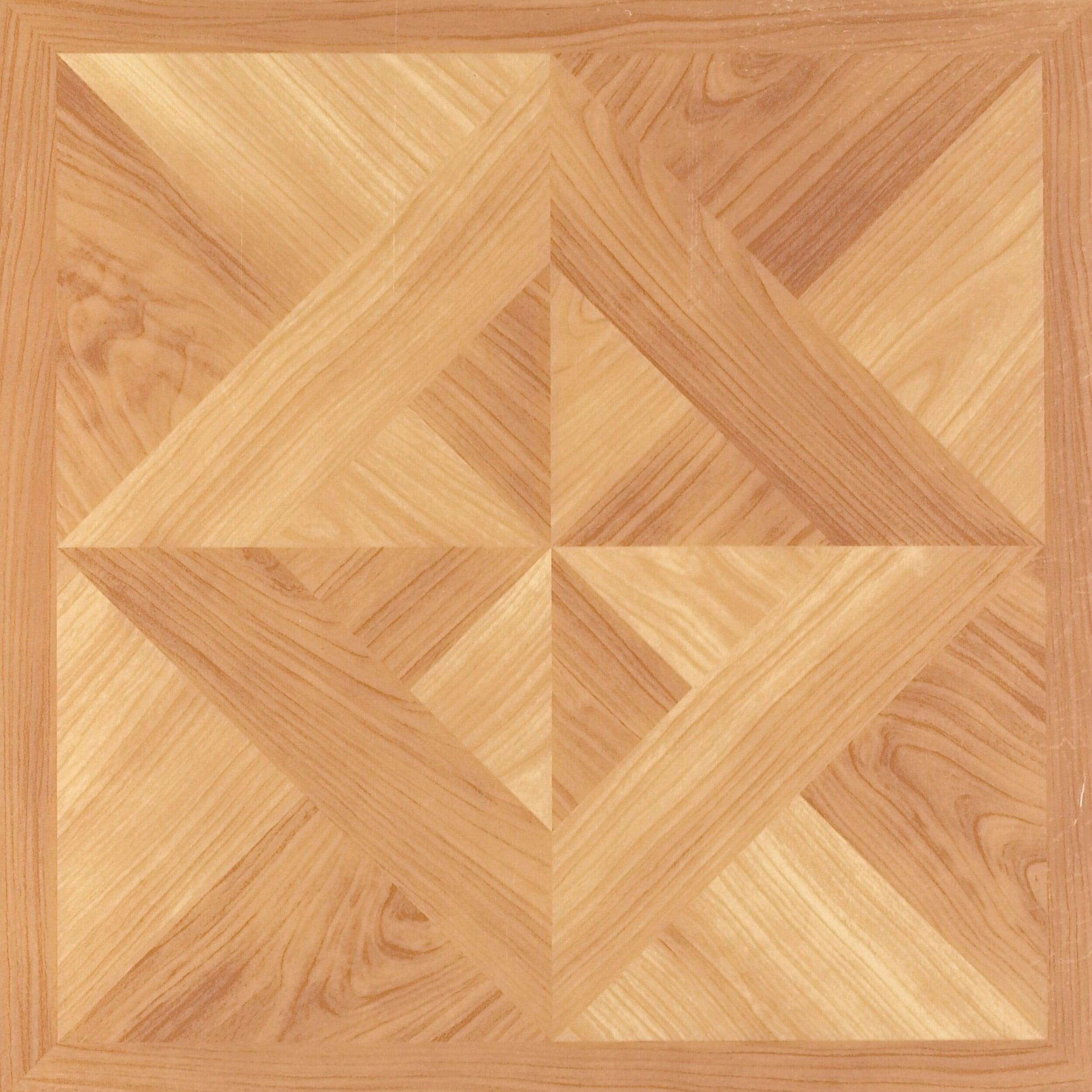 Light Oak Diamond Parquet Self-Adhesive Vinyl Floor Tiles