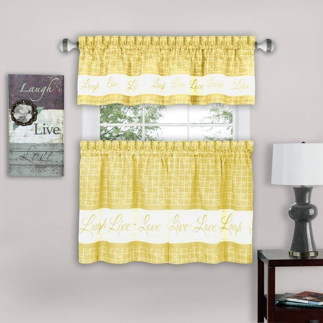 Gracie Oaks Arad Geometric Tailored 58'' W Window Curtain Tier And Valance