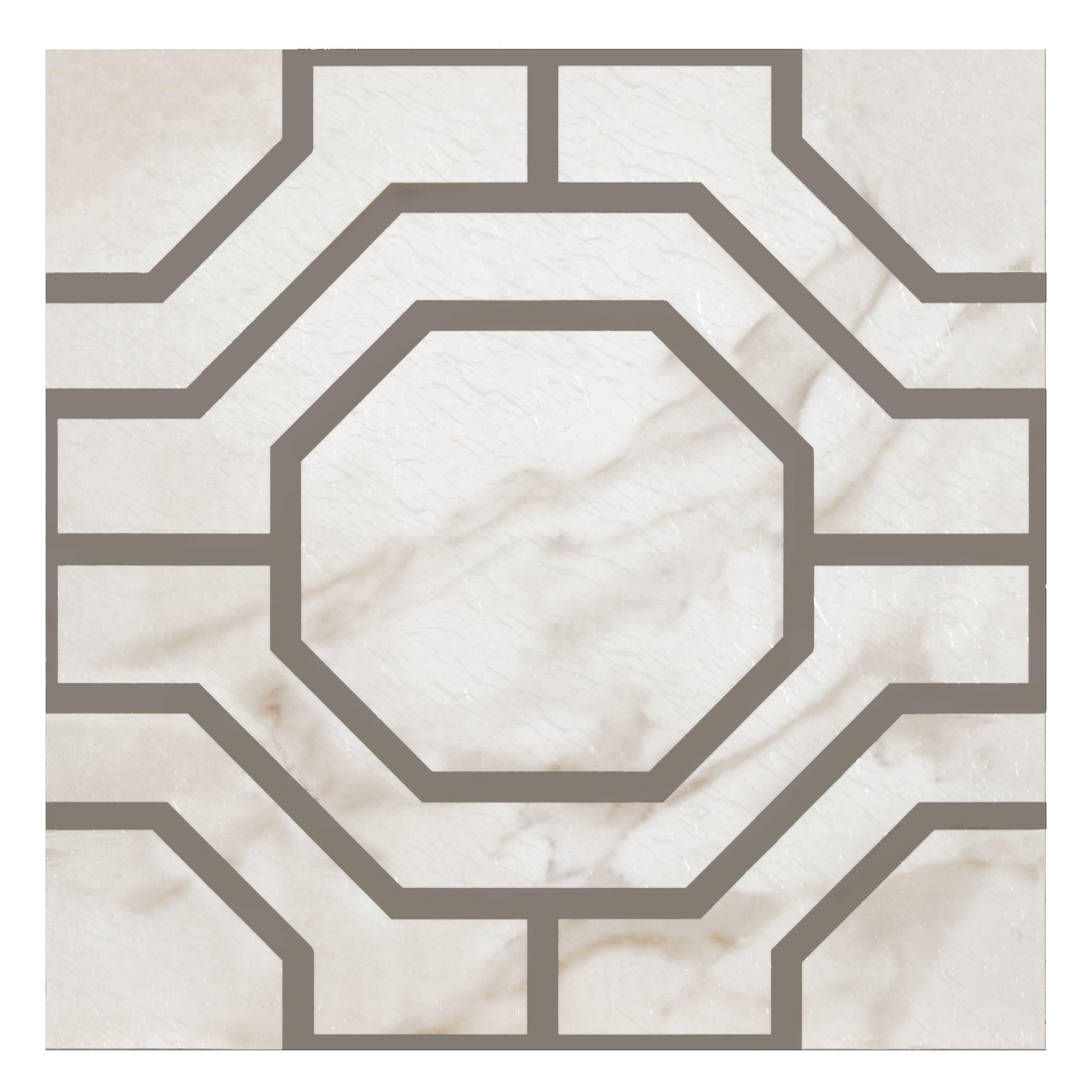 Achim Retro 12x12 Self Adhesive Vinyl Floor Tile - Octagon - 20 Tiles/20 sq. ft.