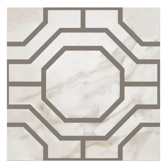 Achim Retro 12x12 Self Adhesive Vinyl Floor Tile - Octagon - 20 Tiles/20 sq. ft.
