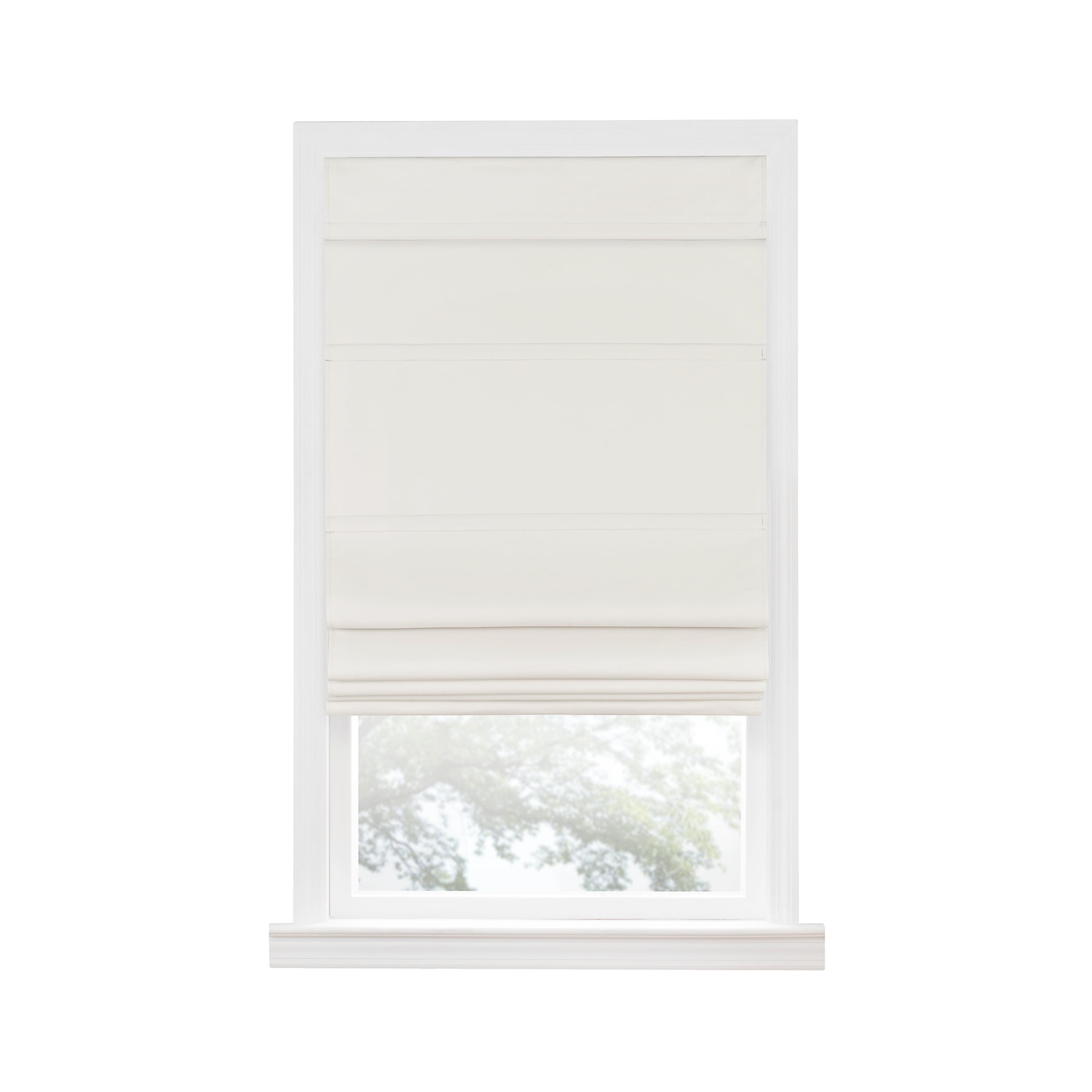 Achim Roman Indoor Cordless Ivory Polyester Blackout Window Roman Pleated Shade, 64" L x 30" W