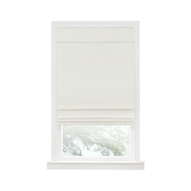 Achim Roman Indoor Cordless Ivory Polyester Blackout Window Roman Pleated Shade, 64" L x 30" W