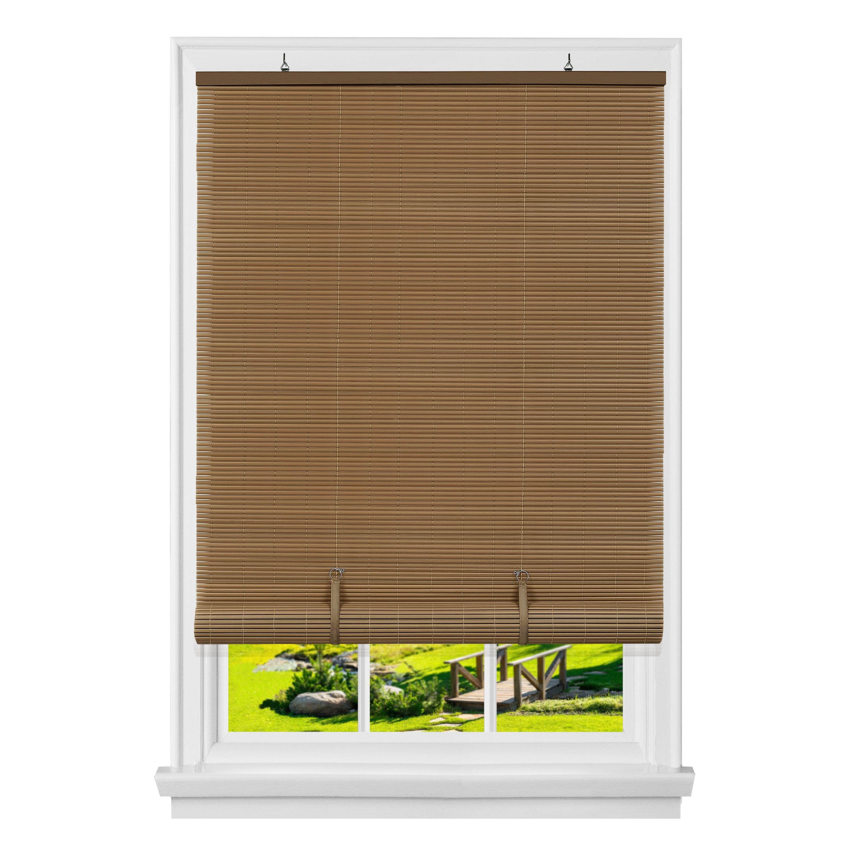 Cordless Solstice 48"x72" Vinyl Roll-Up Blind in Woodtone