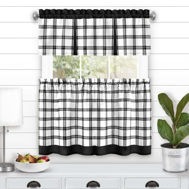 Achim Importing Co Plaid Tailored 58'' W Kitchen Curtain