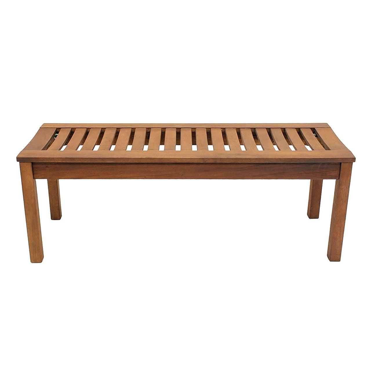 Simplistic Eucalyptus Grandis 48" Outdoor Backless Bench