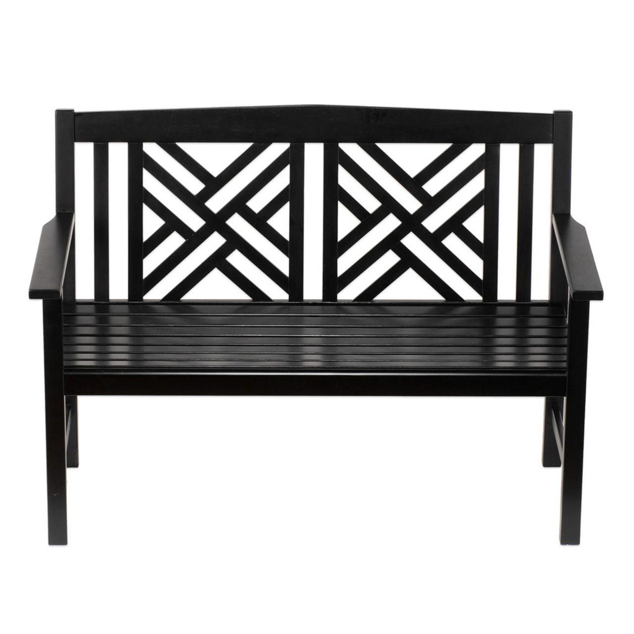 Black Eucalyptus 4-Foot Fretwork Garden Bench