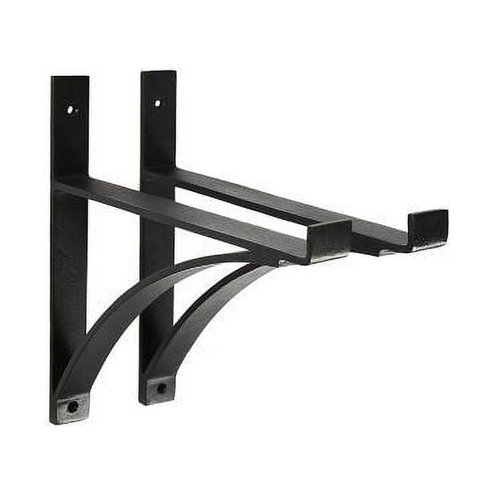 Black Wrought Iron Mission Style Shelf Bracket