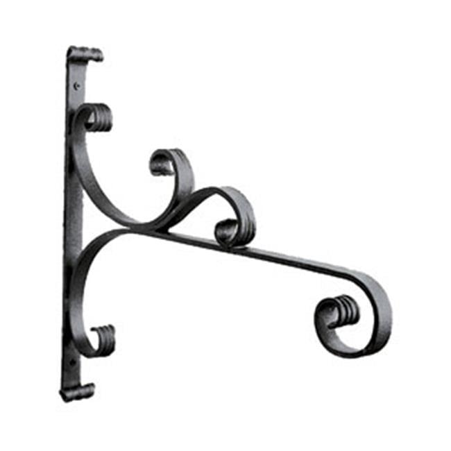 Large Black Wrought Iron Scrollwork Garden Bracket