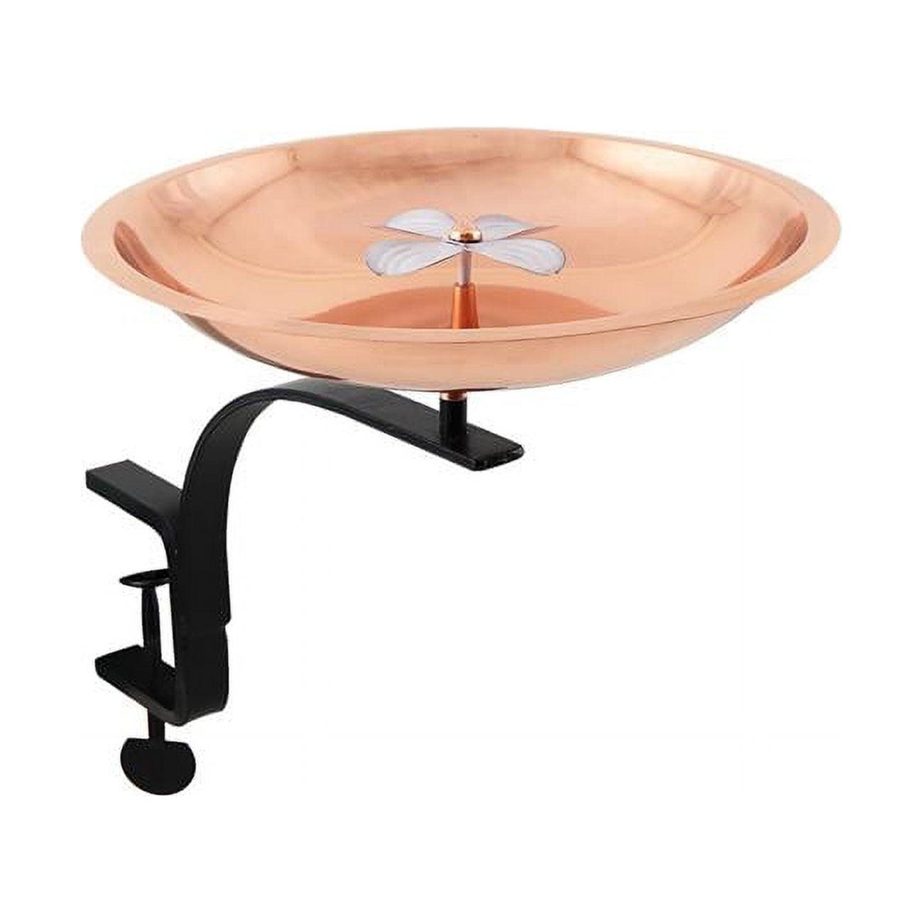 12.5" Wide Dogwood Garden Birdbath with Rail Mount Bracket Copper Plated and Colored Patina Finish - Achla Design