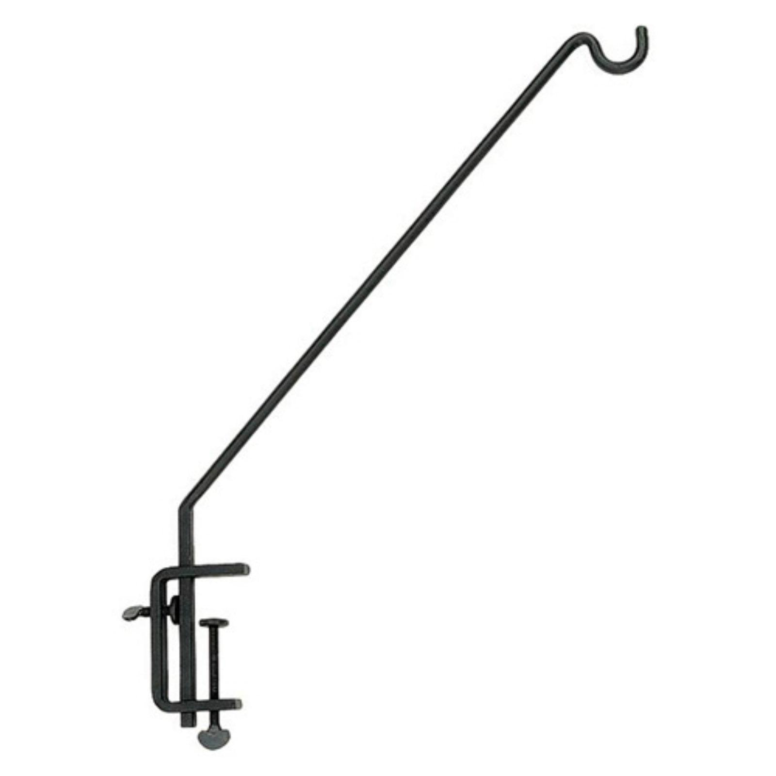 Black Wrought Iron 45 Degree Rail Mount Shepherd Hook