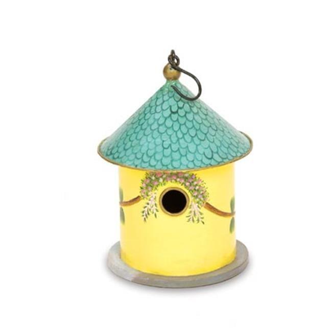 12" Iron Hand Painted Bastion Cottage Birdhouse - ACHLA Designs: Weather-Resistant Metal, No Assembly Required