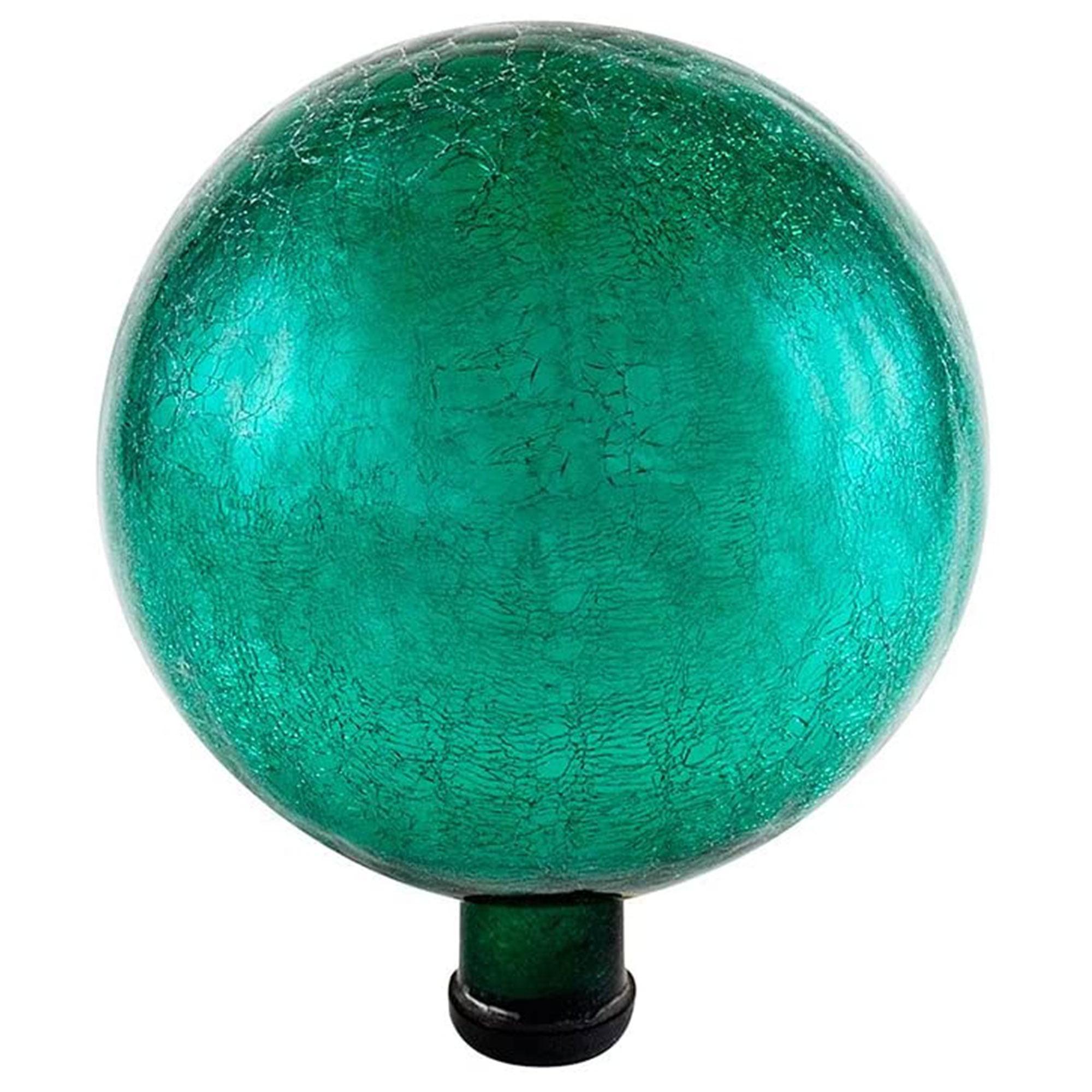 Emerald Green 10-Inch Crackle Glass Gazing Globe