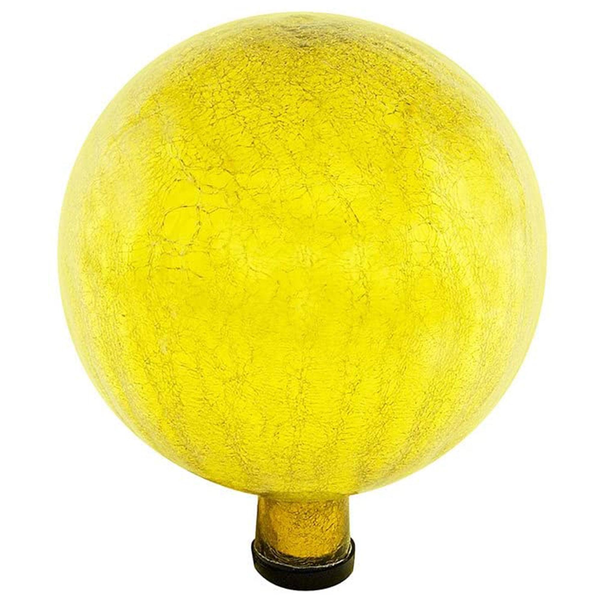 10-Inch Yellow Crackle Glass Gazing Globe