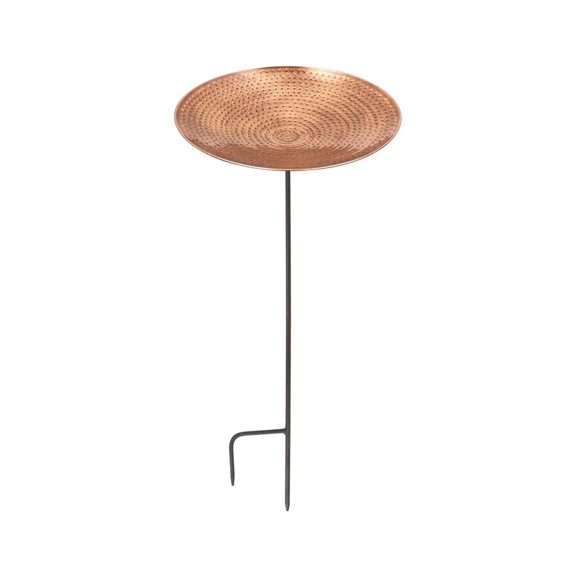 Burnt Copper 14" Birdbath with 36" Wrought Iron Stake