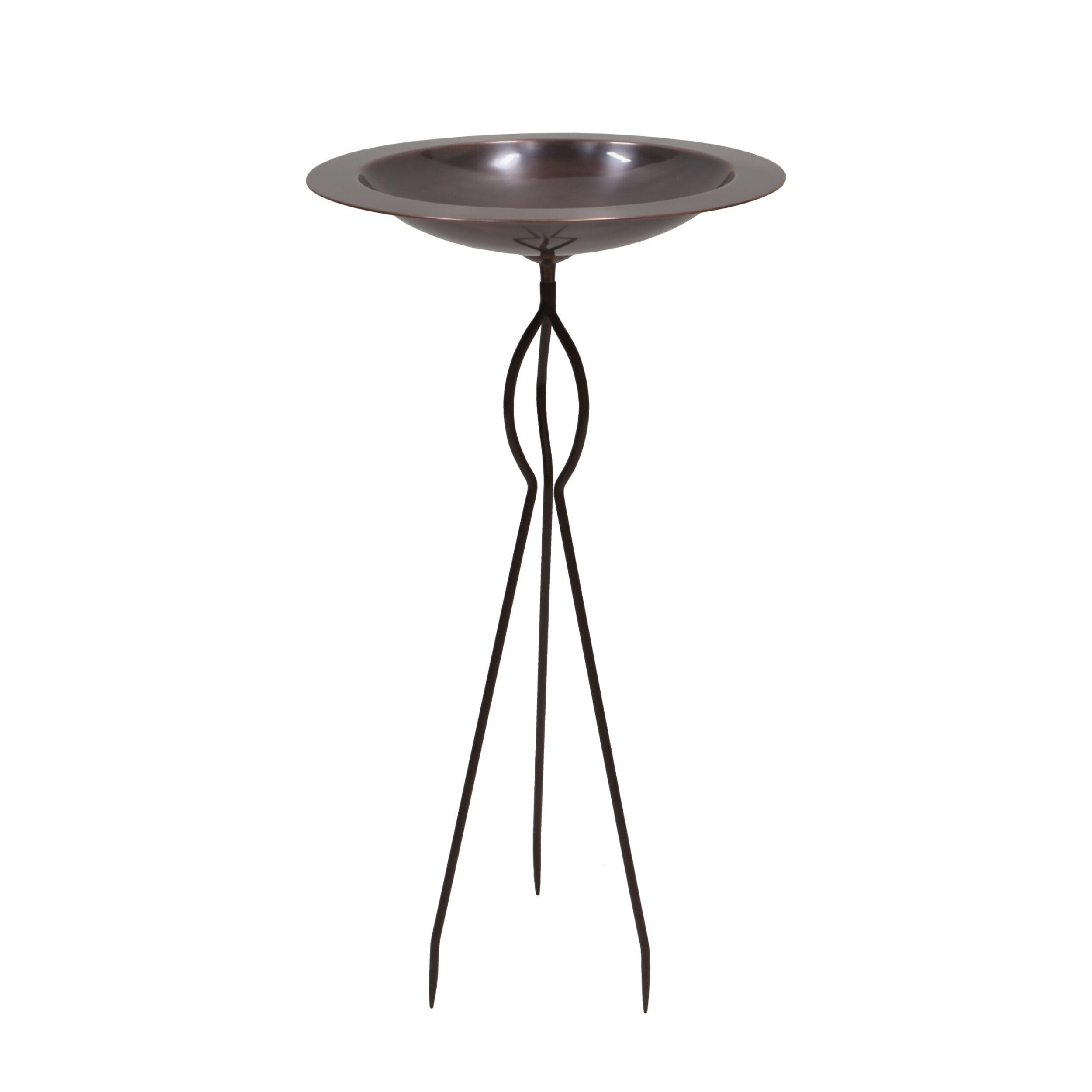 18" Classic Copper Birdbath with Tripod Stake