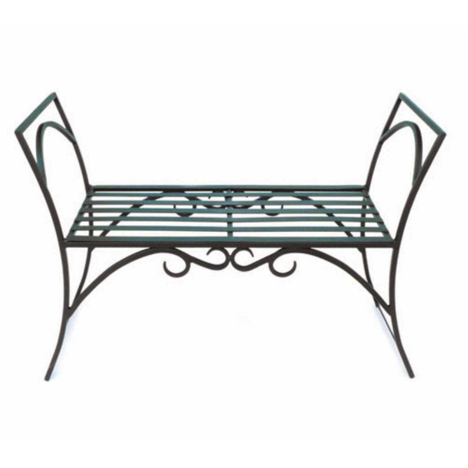 26.5" Wrought Iron Curved Arbor Bench Black - ACHLA Designs: Patio Seating, No Assembly Required