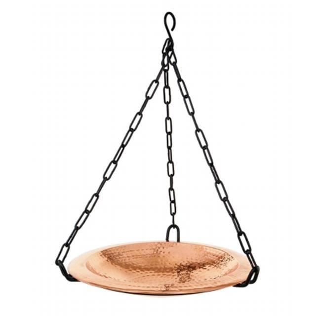 Hammered Copper Hanging Birdbath