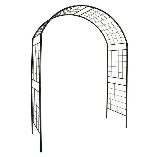 Achla Designs Elegant Handcrafted Monet II Wrought Iron Garden Arbor, 114.5 Inch Tall, Graphite Powder Coated Finish