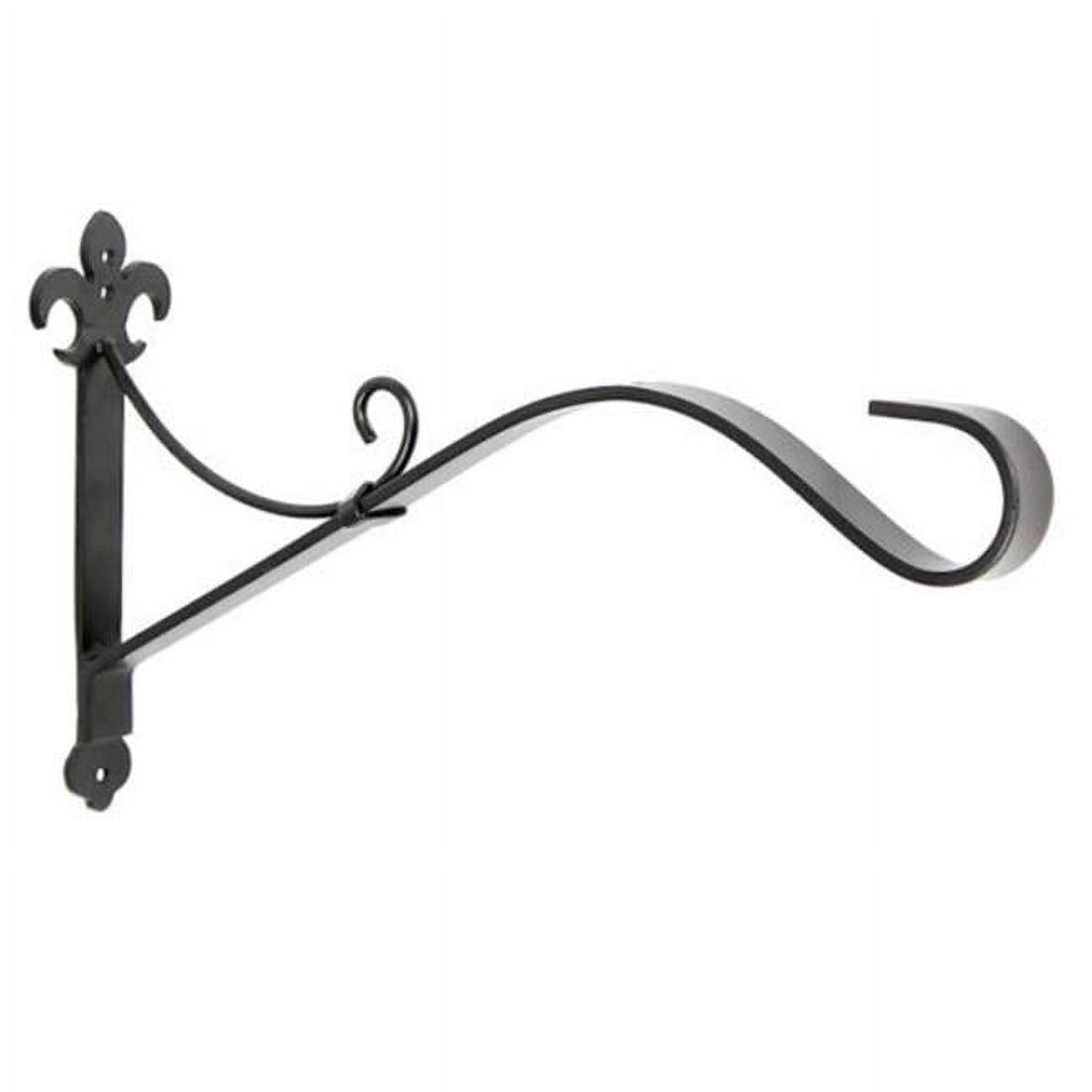 Black Wrought Iron Fleur-de-Lis Hanging Bracket