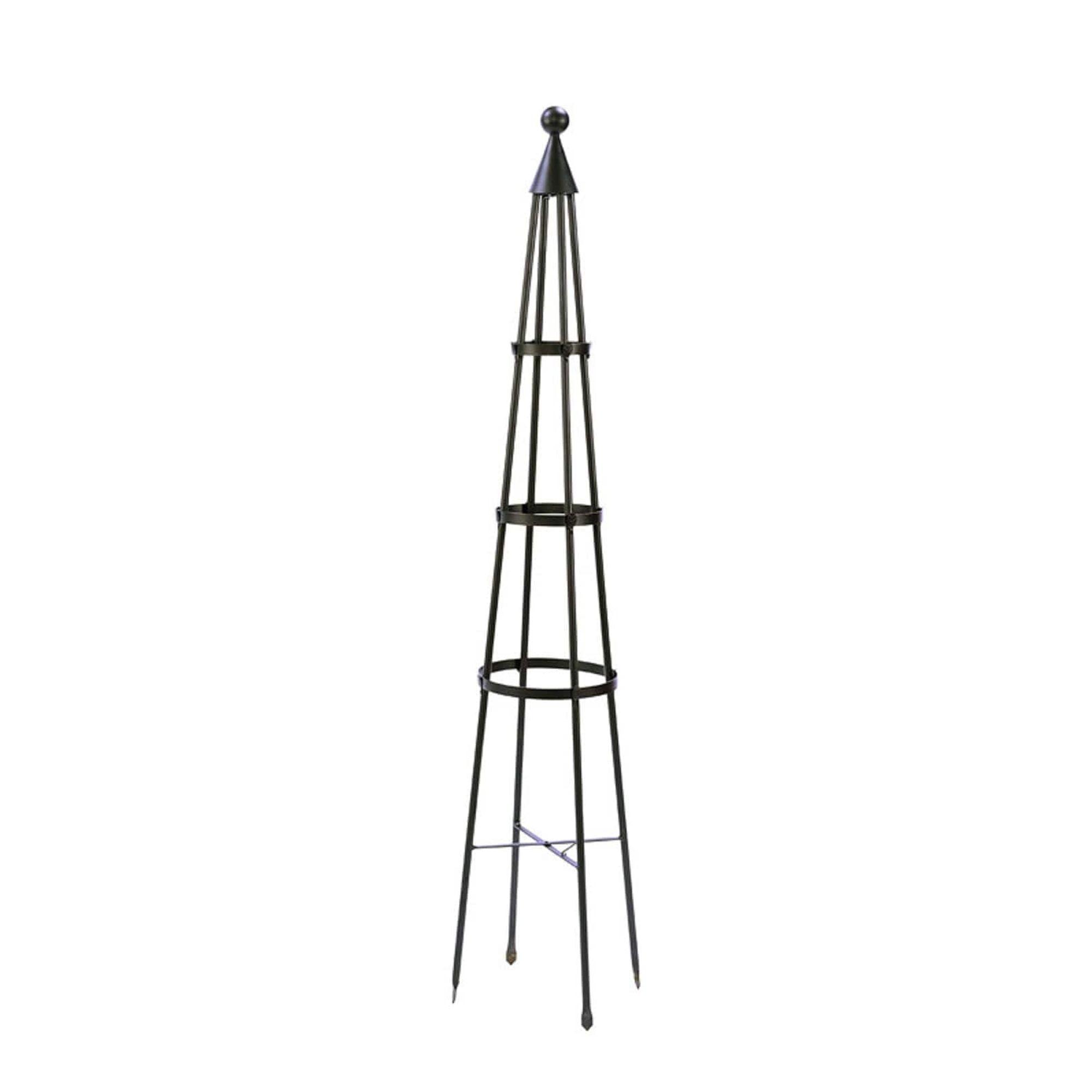60" Tall Iron Obelisk Garden Trellis Graphite Powder Coat Finish - Achla Designs