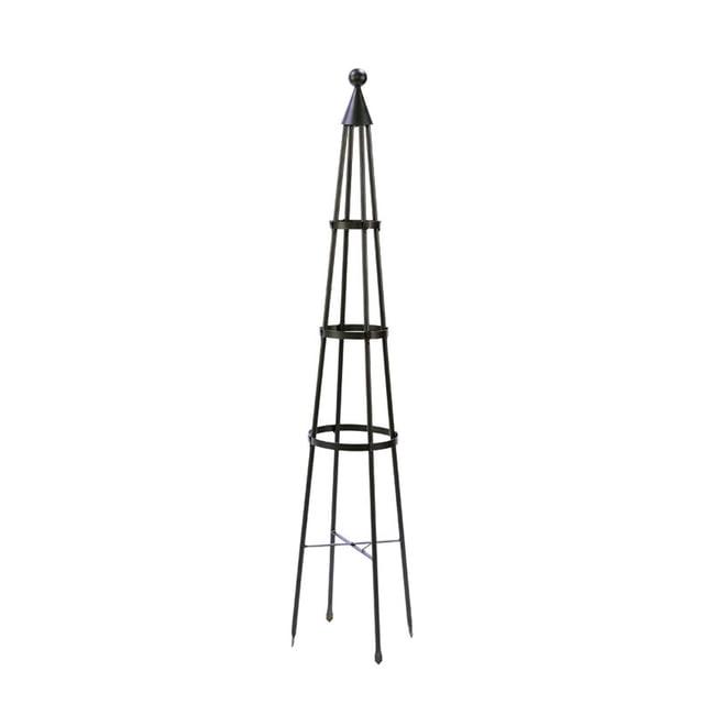 60" Tall Iron Obelisk Garden Trellis Graphite Powder Coat Finish - Achla Designs
