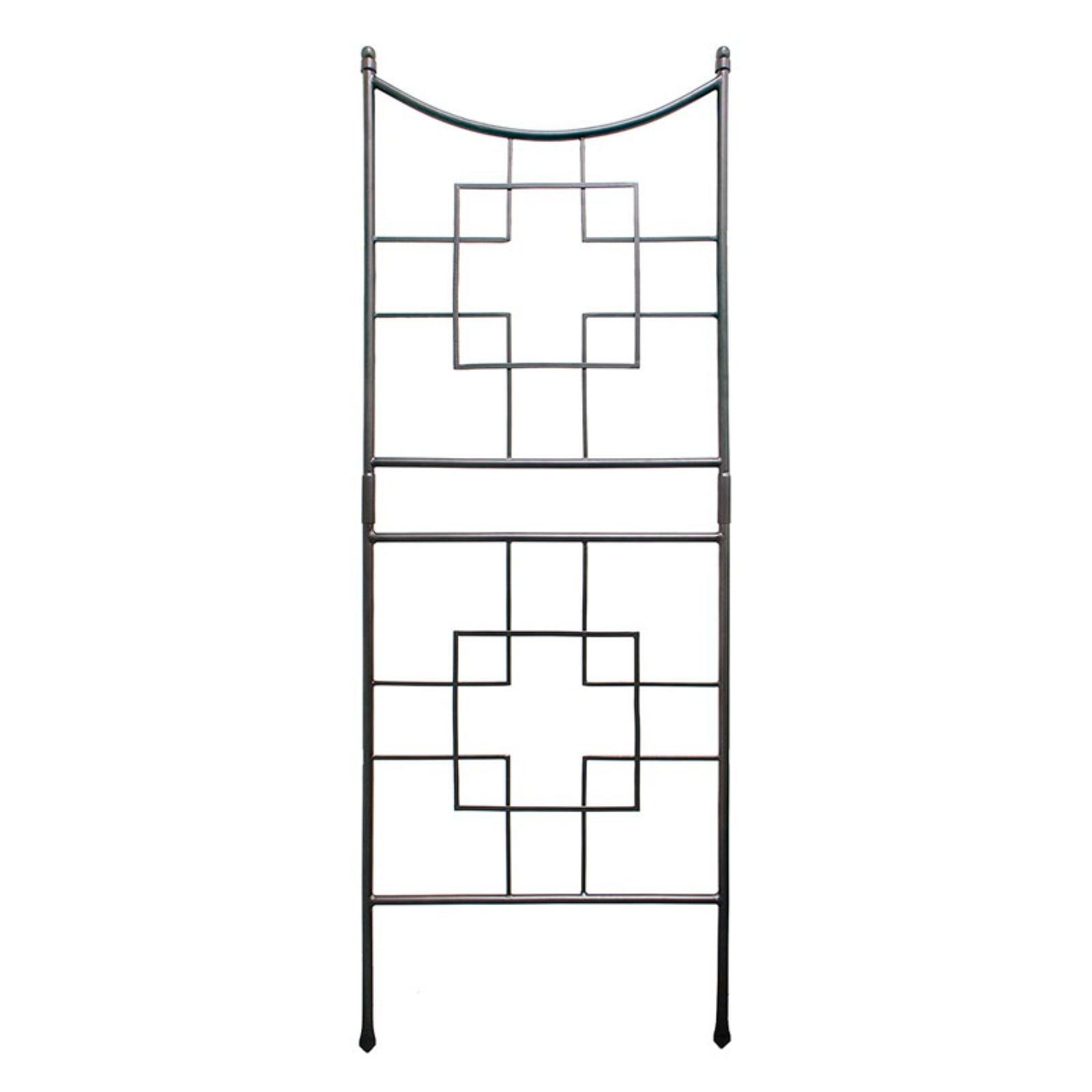 Graphite Wrought Iron Square Trellis for Climbing Plants