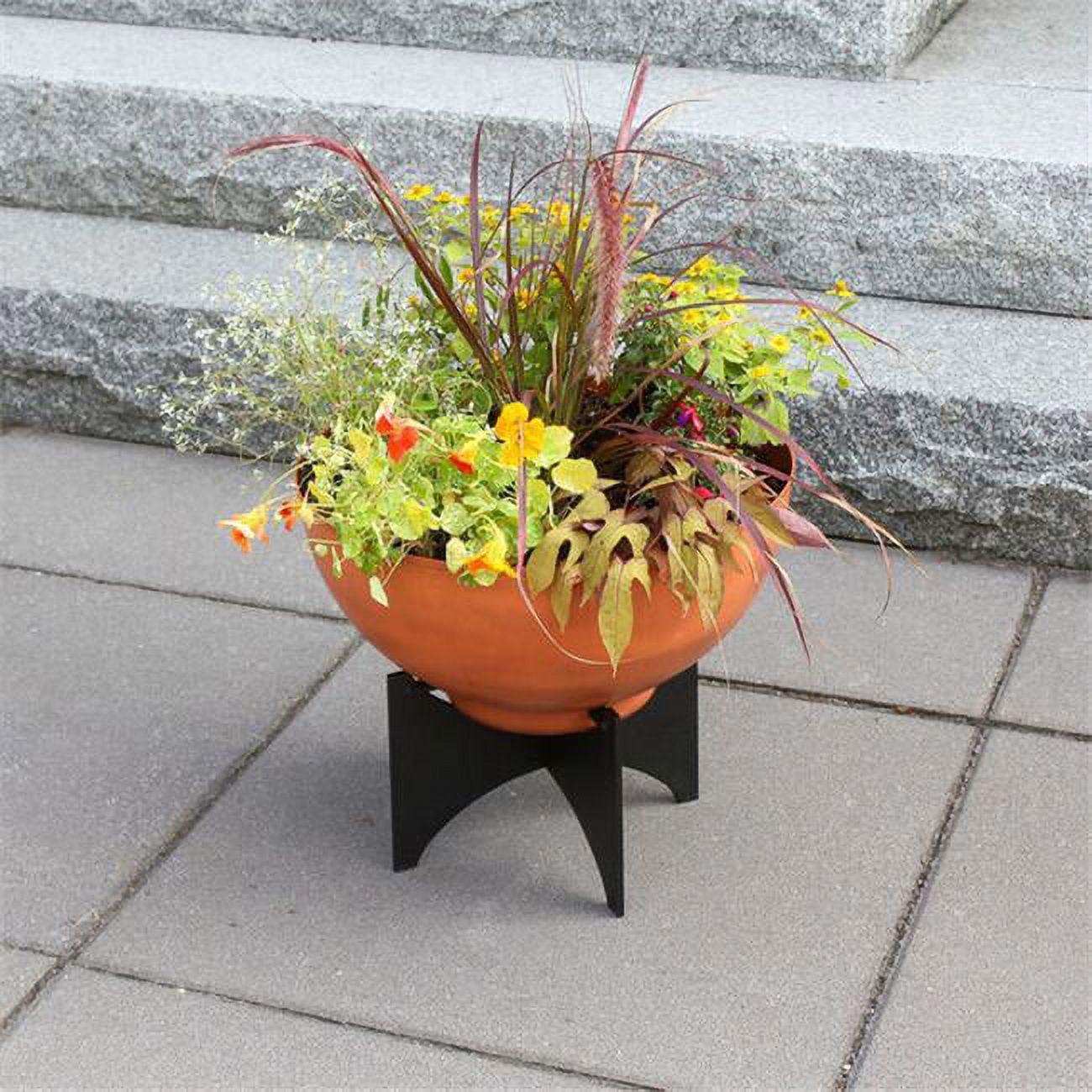 Arcology-Inspired Burnt Sienna Metal Planter, 18" x 18"