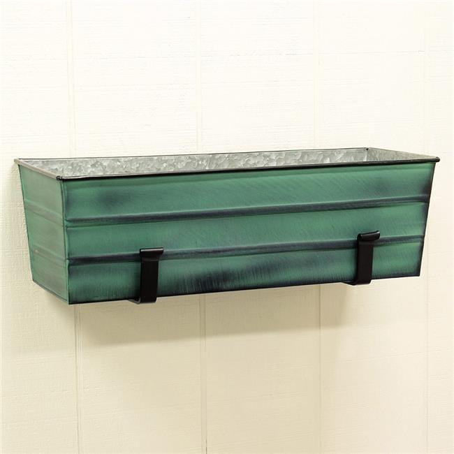 Achla  Flower Box with Wall Brackets, Green - Medium