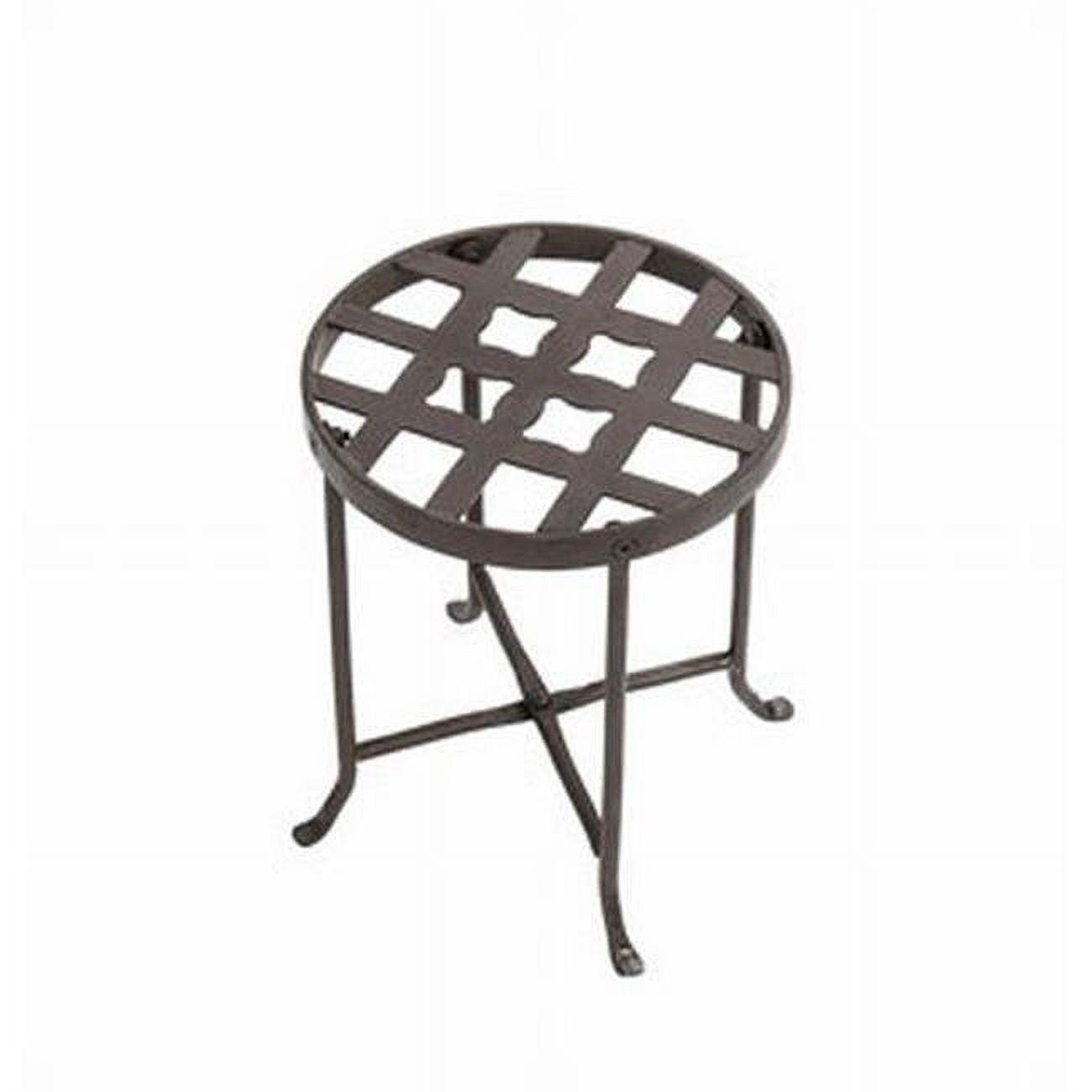 Small Round Iron Table Flowers Plant Stand - ACHLA Designs: Contemporary Freestanding Outdoor Holder, No Assembly Required