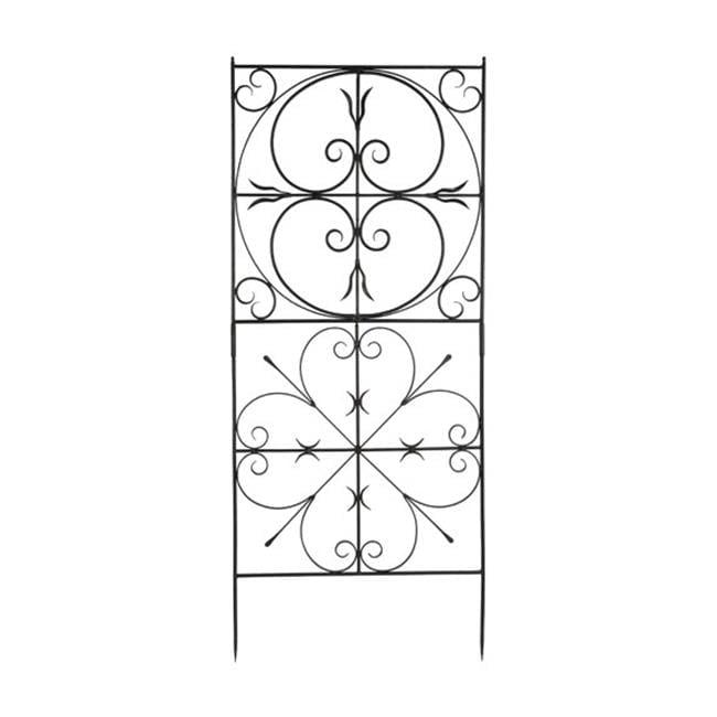 Elegant Graphite Metal Garden Trellis with Traditional European Design