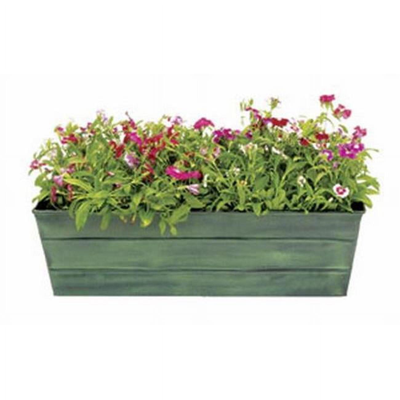 Medium Green Galvanized Steel Outdoor Flower Box