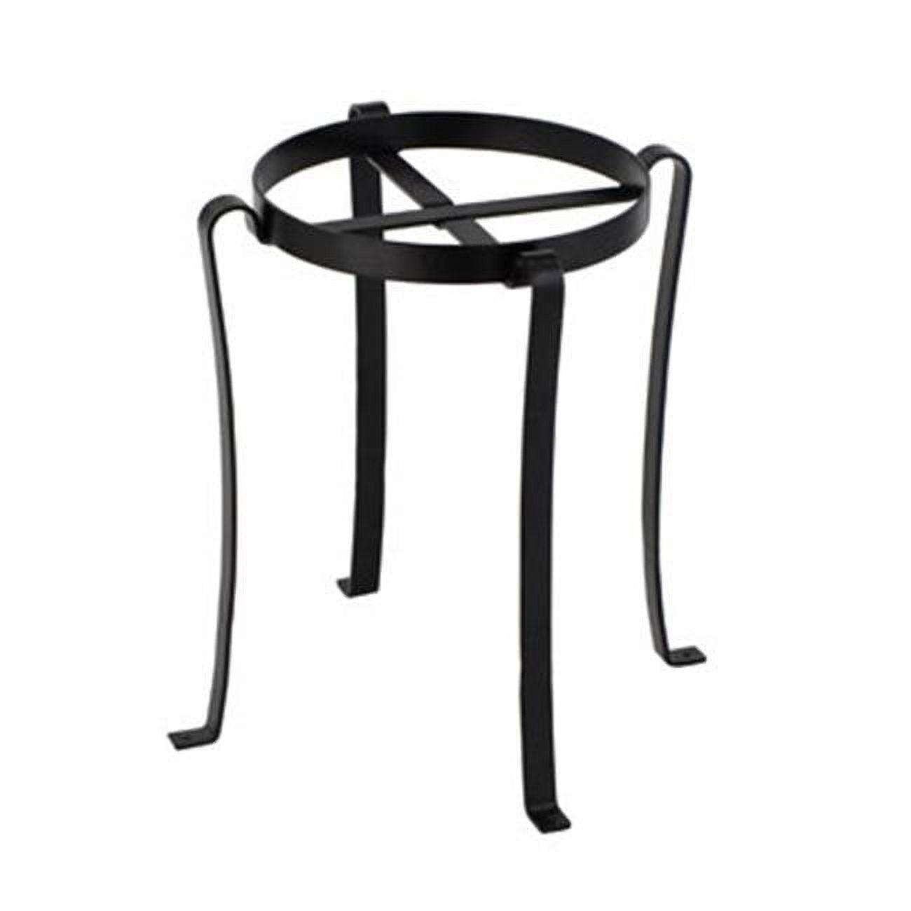 Black Wrought Iron 18" Patio Plant Stand with Curved Legs