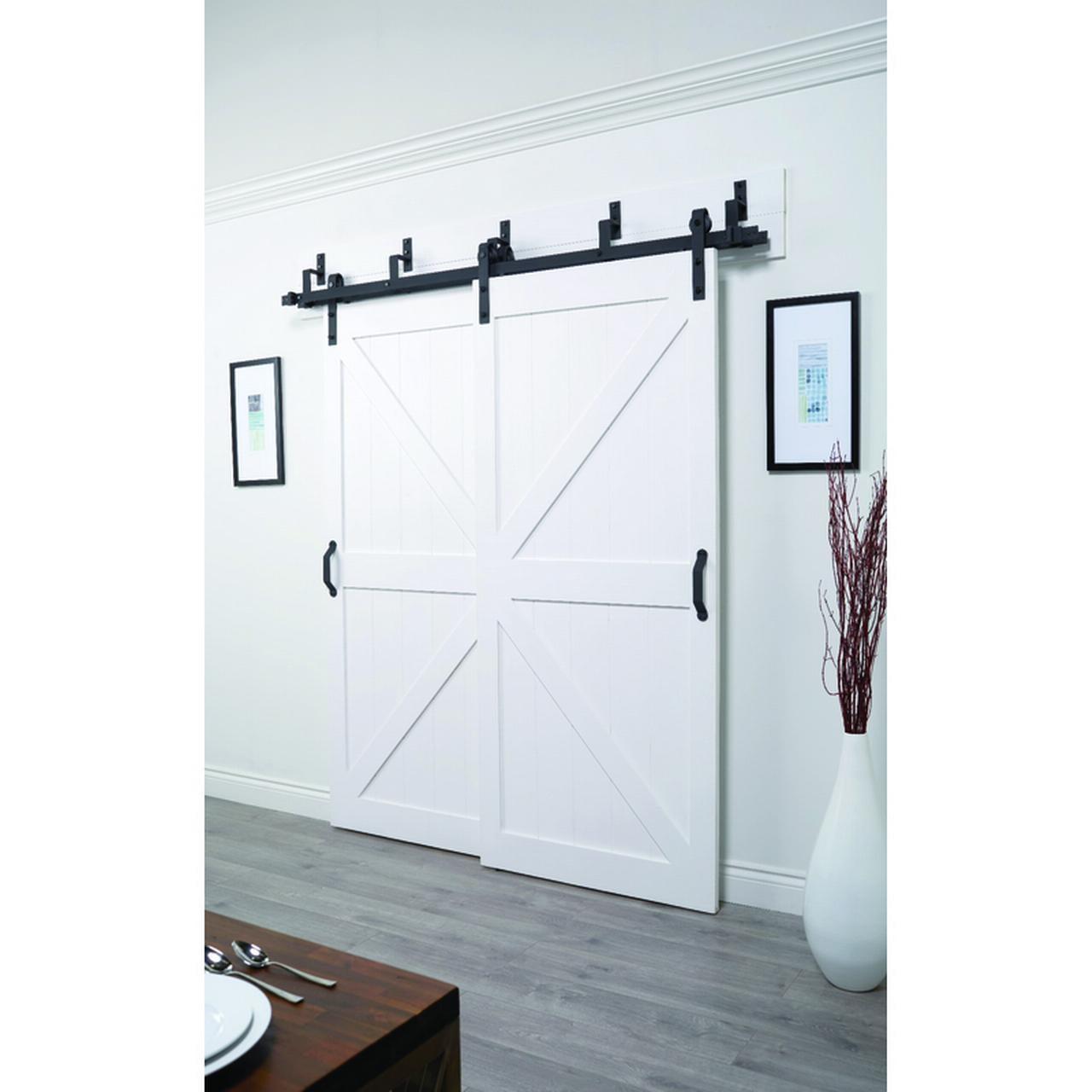 Acme 96-Inch Black Steel Sliding Barn Door Track Kit