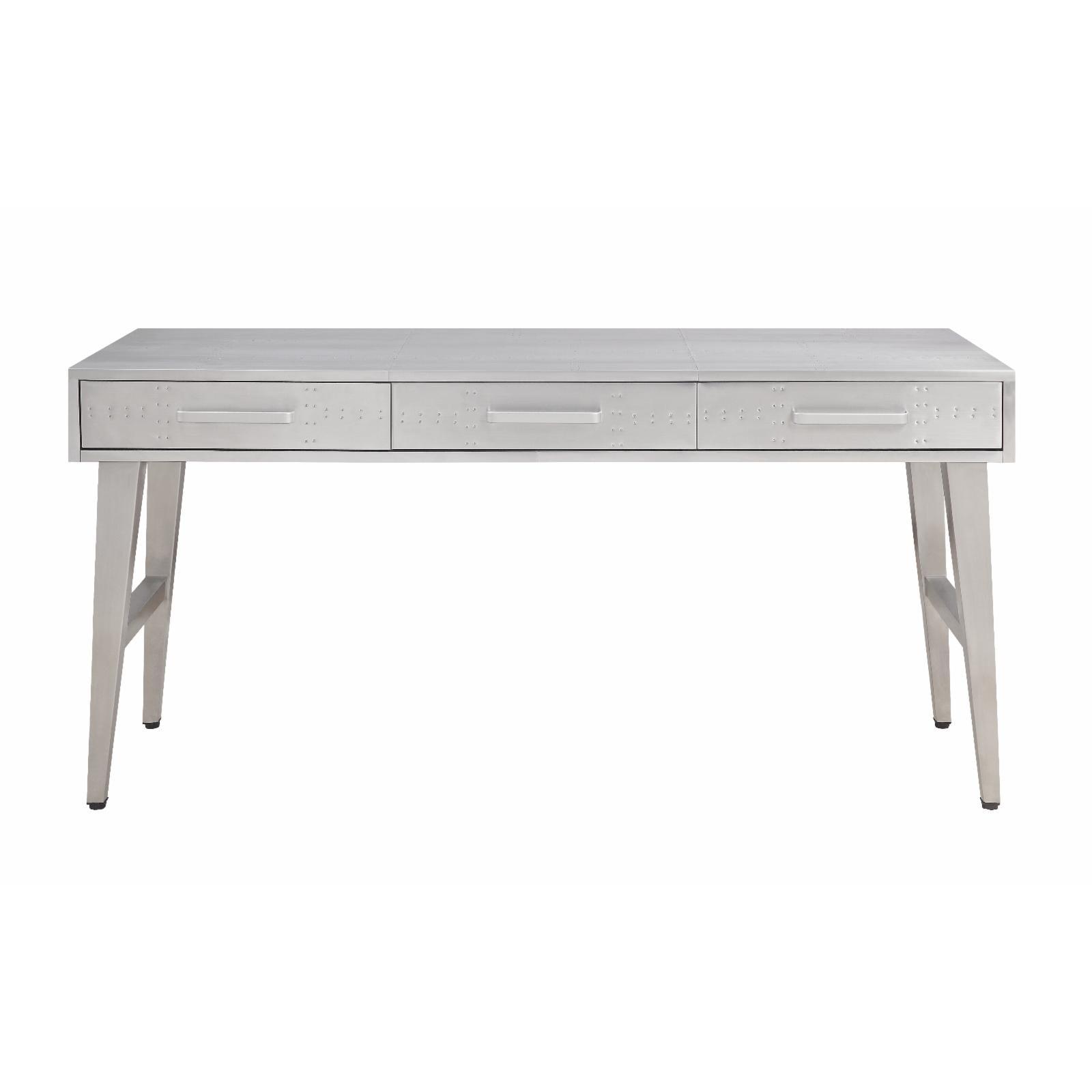 Brancaster 65'' Aluminum Patchwork Desk with Iron Legs