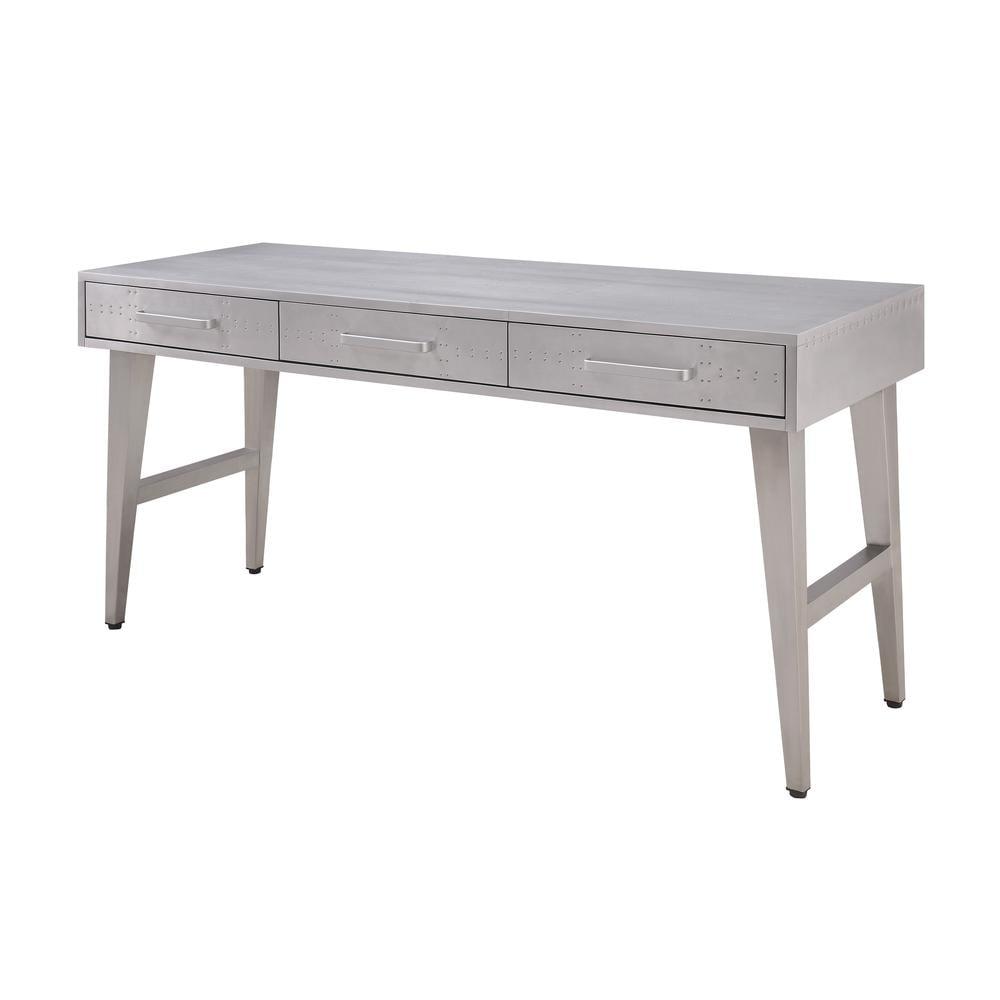 Brancaster 65'' Aluminum Patchwork Desk with Iron Legs